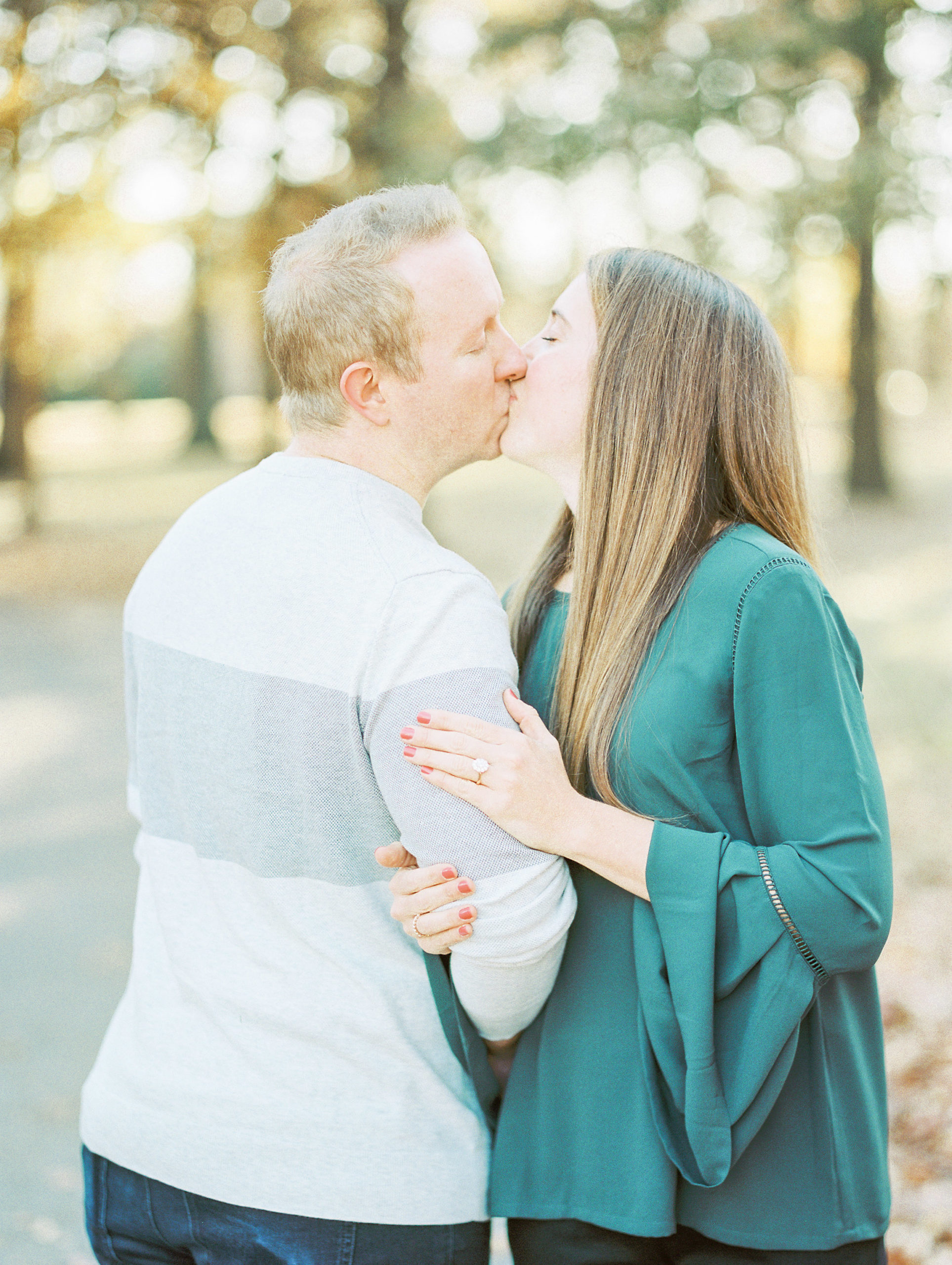 St Louis Tower Grove Park fall engagement session on film