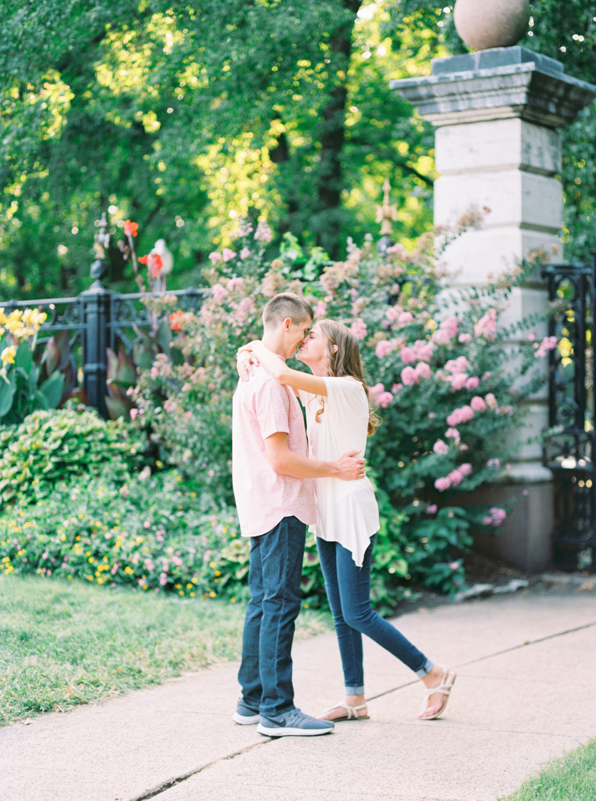 tower grove park engagement session on film