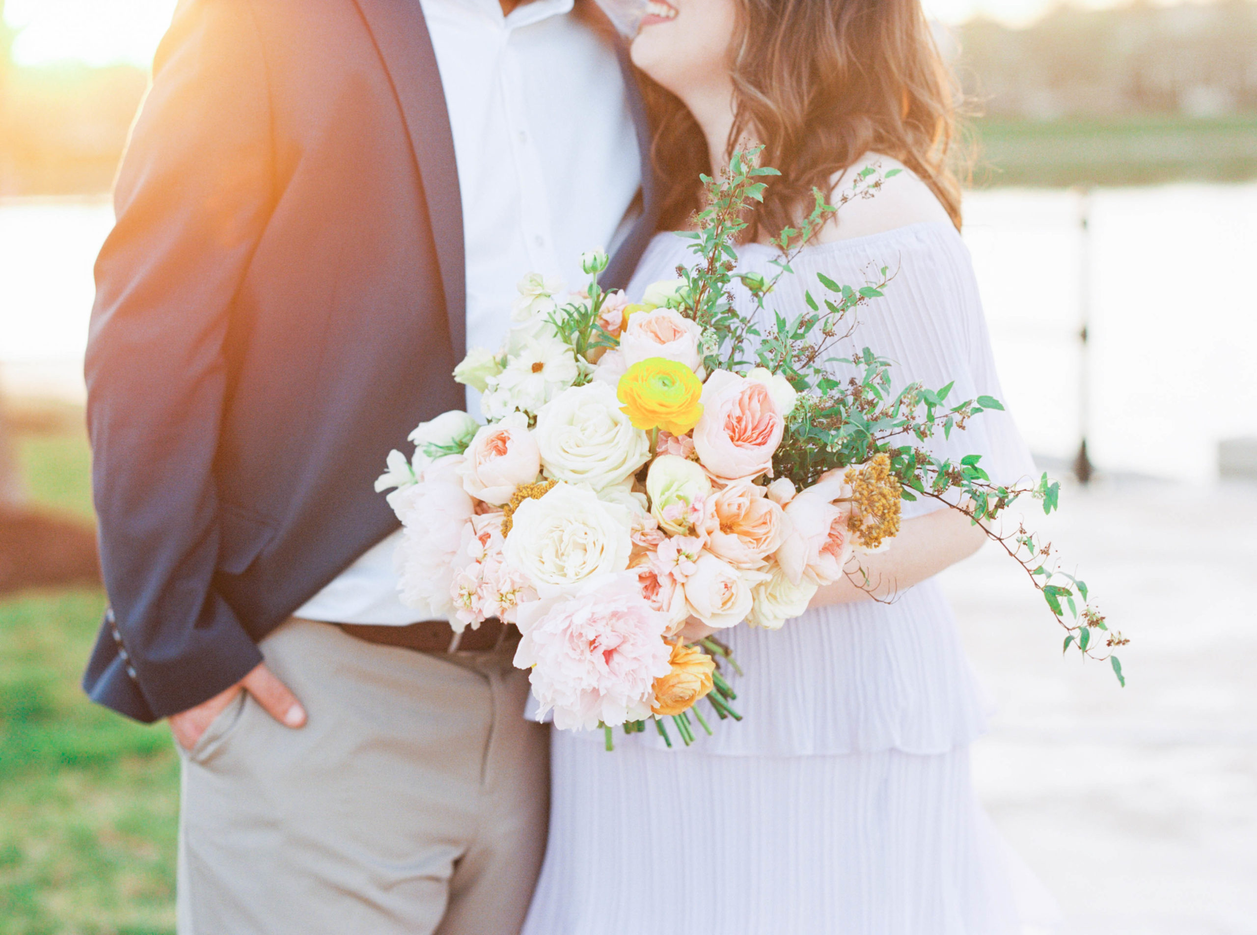 Roses and Mint bouquet for fine art New Town St charles engagement session