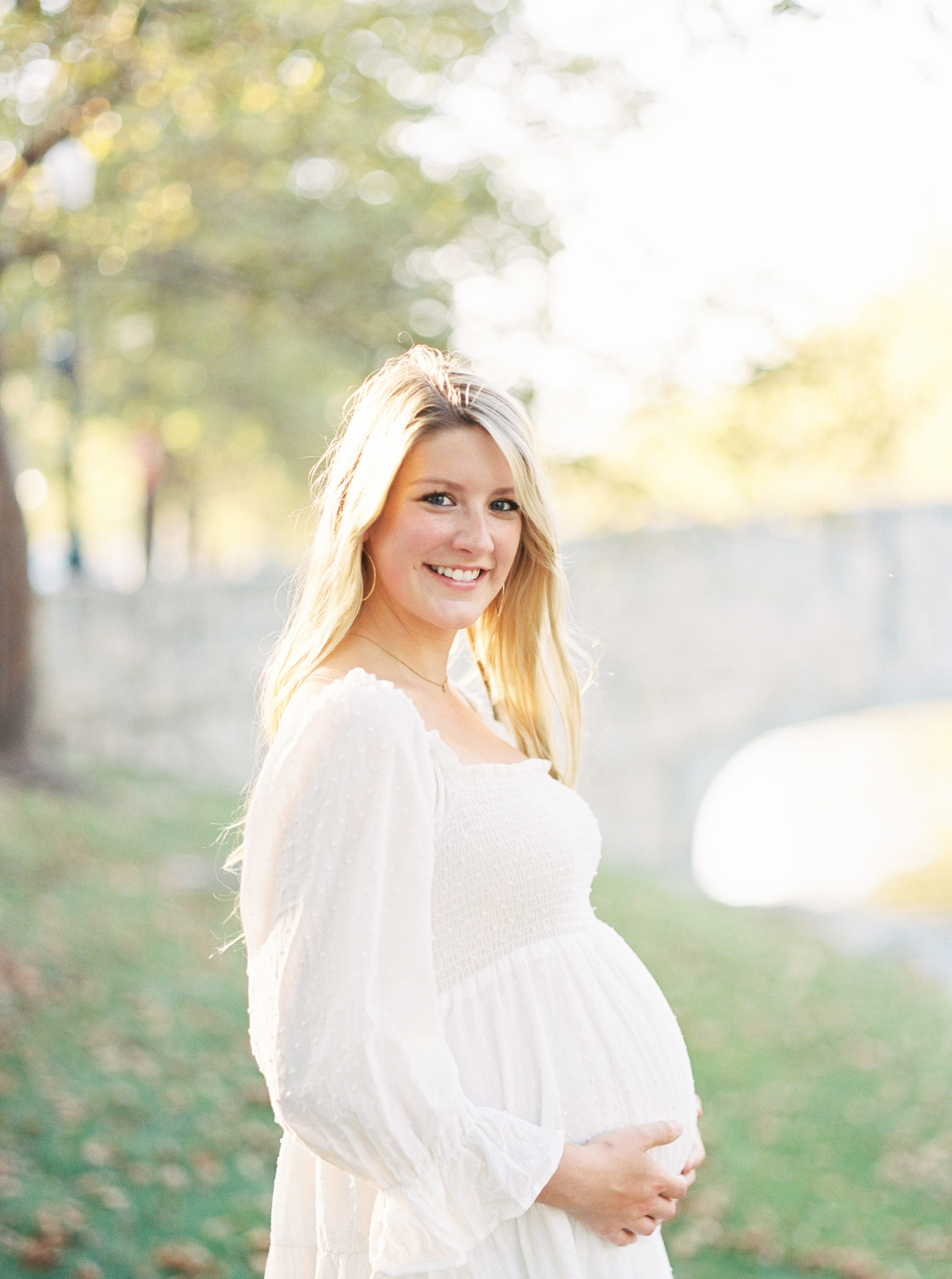 New Town St Charles Maternity Session film photography