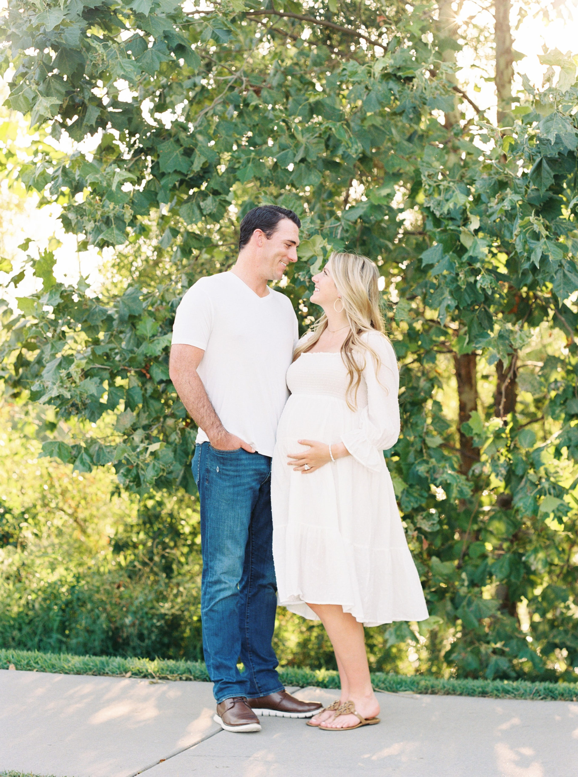 fine art film photography New Town St Charles Maternity Session