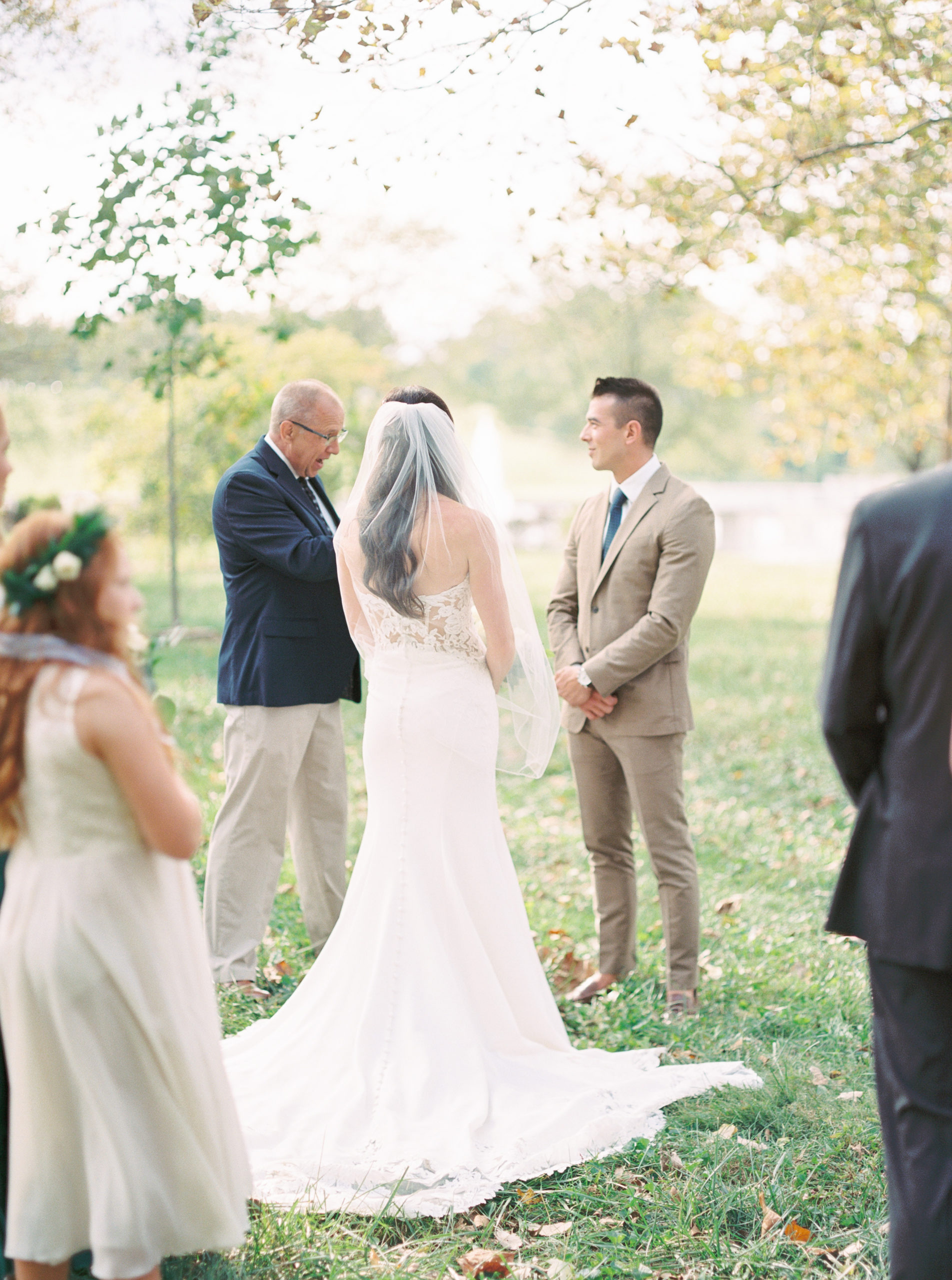 Fall Forest Park Wedding Ceremony at the grand basin