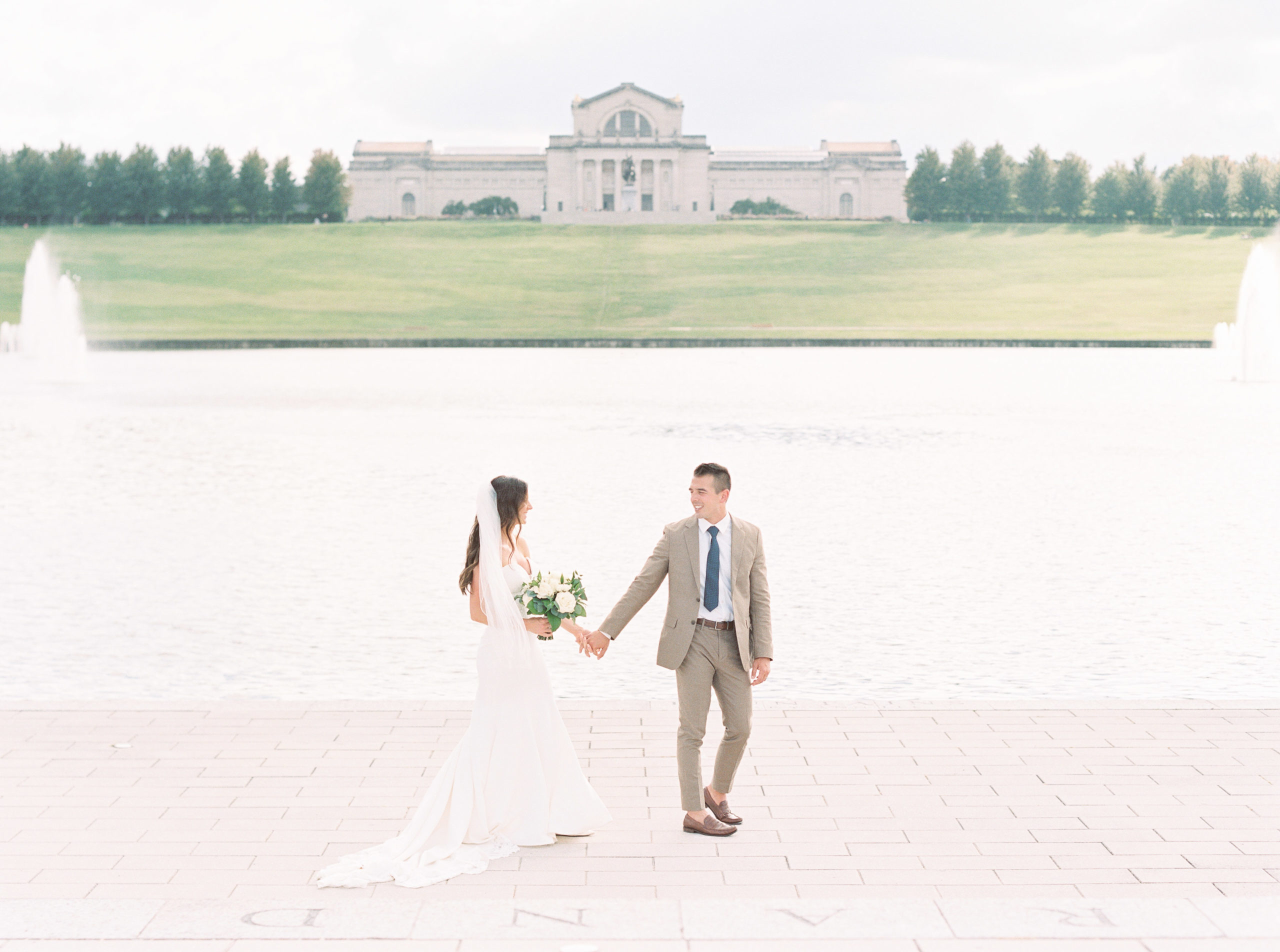 Forest Park Wedding Ceremony on film at the grand basin