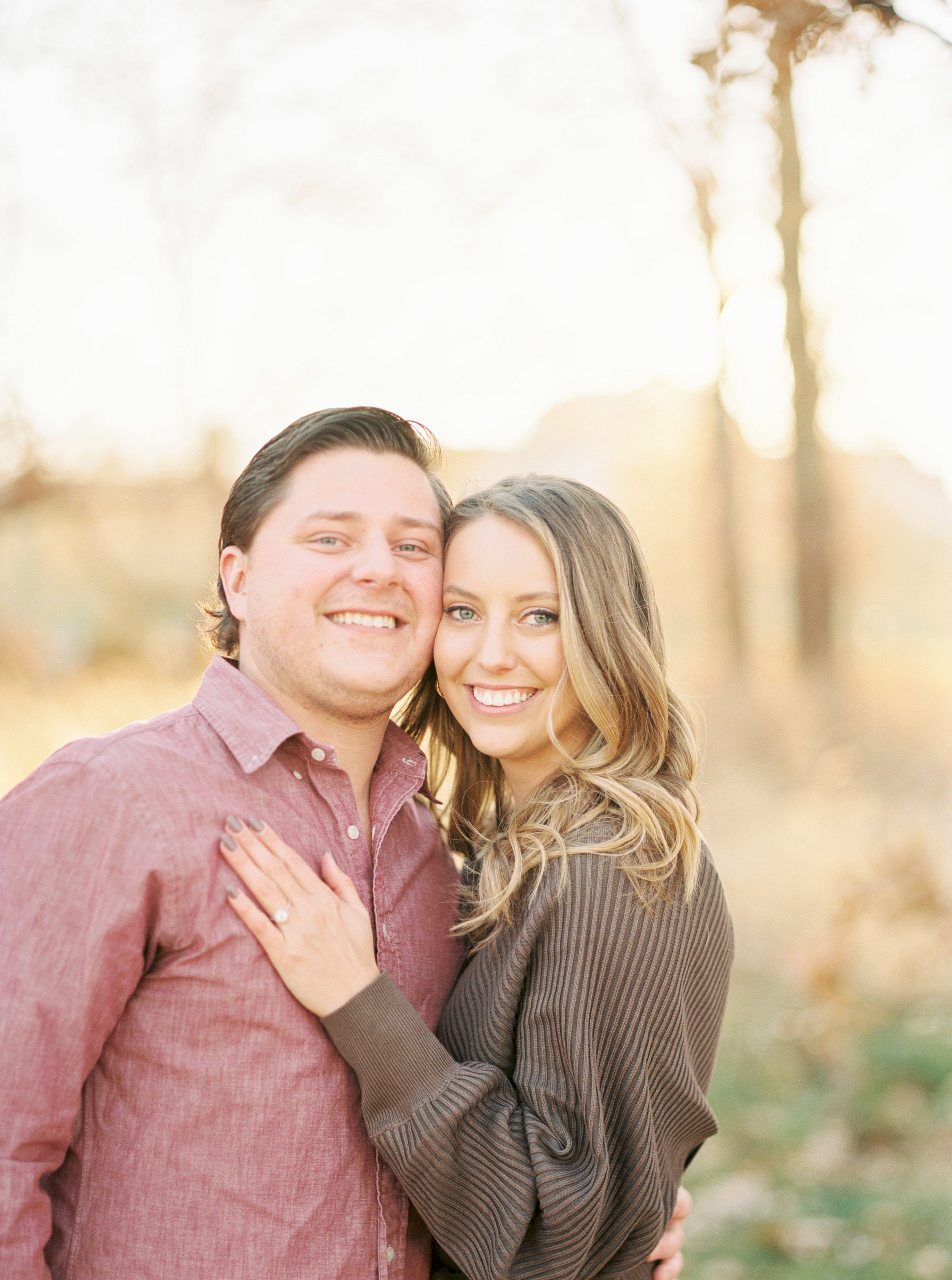 fine art film photography engagement session in St Louis Forest Park