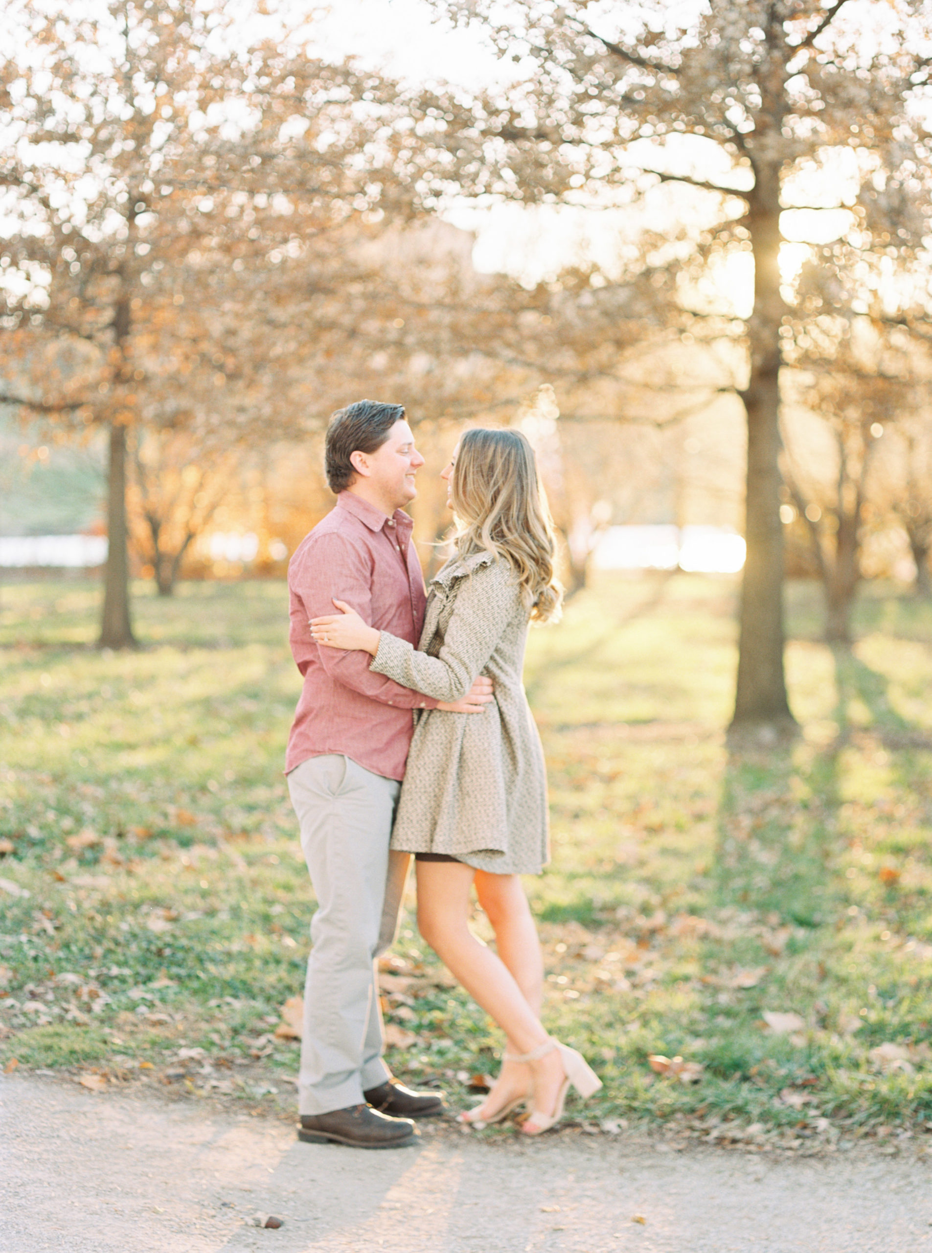 Fall Sunset Forest Park Engagement Session