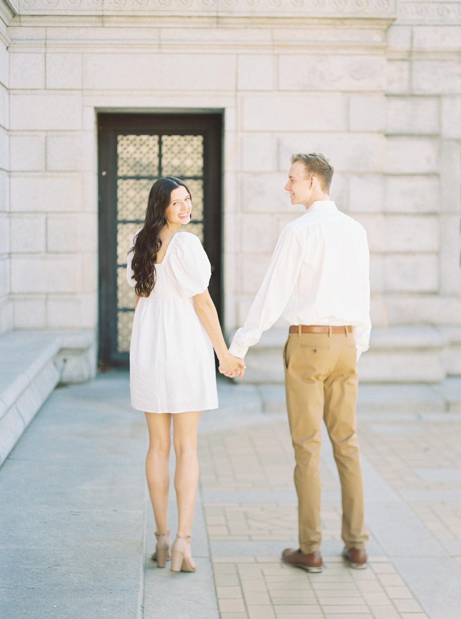 St Louis Central Library and spring floral fine art engagement session on film