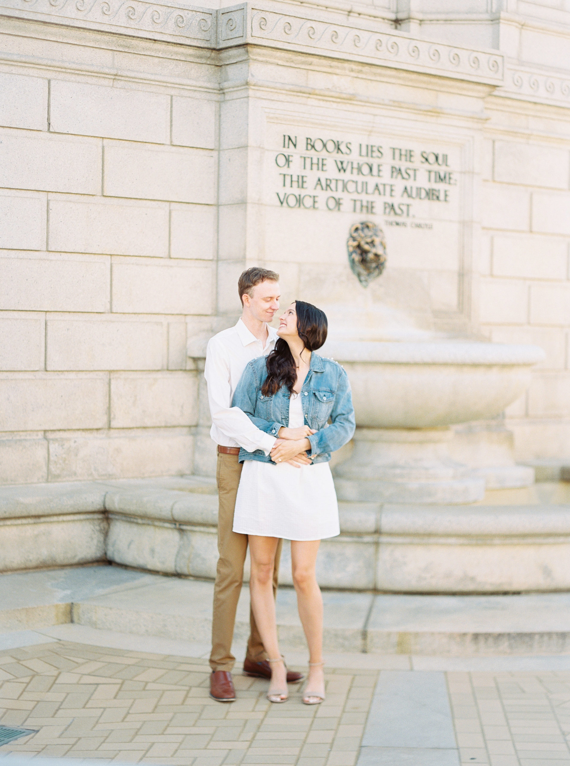 St Louis Central Library and spring floral fine art engagement session on film