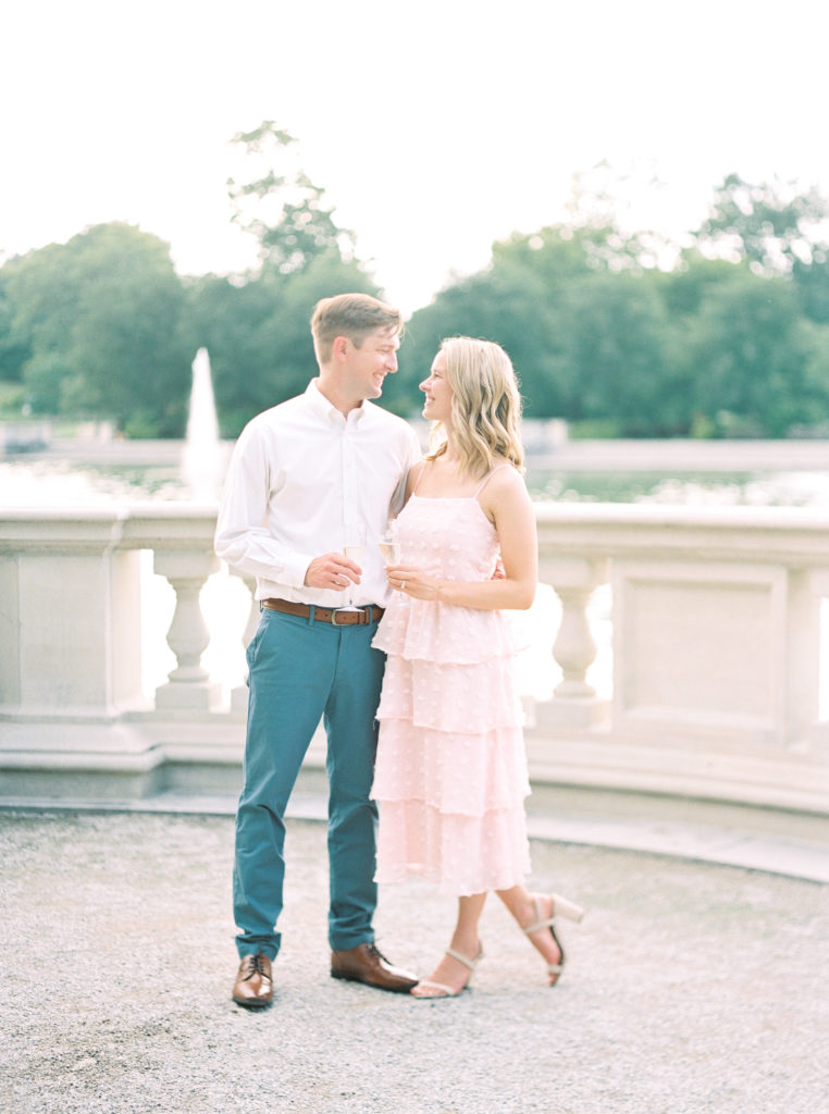 st louis summer grand basin engagement session on film