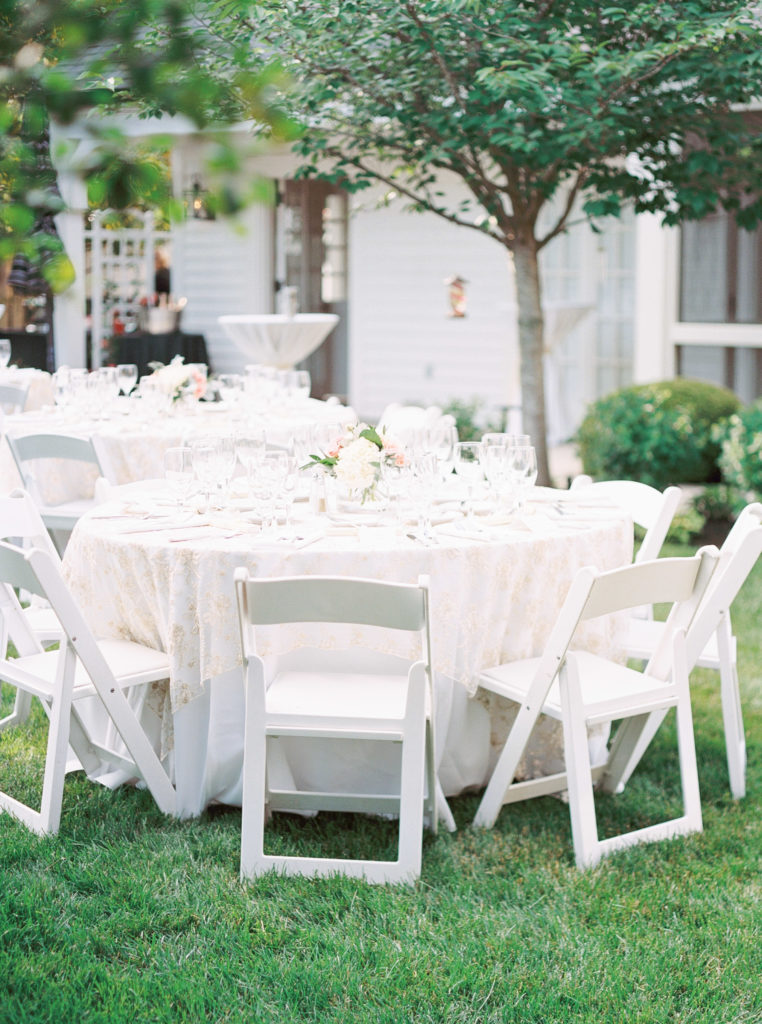 Intimate St Louis Backyard Wedding reception on film